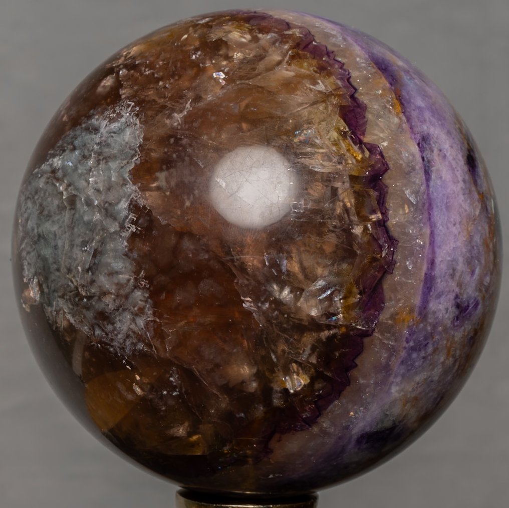 Fluorite Sfera in fluorite multicolore di grande qualità, finitura levigata - Altezza: 10.76 cm - Larghezza: 10.76 cm- 1985 g #1.0