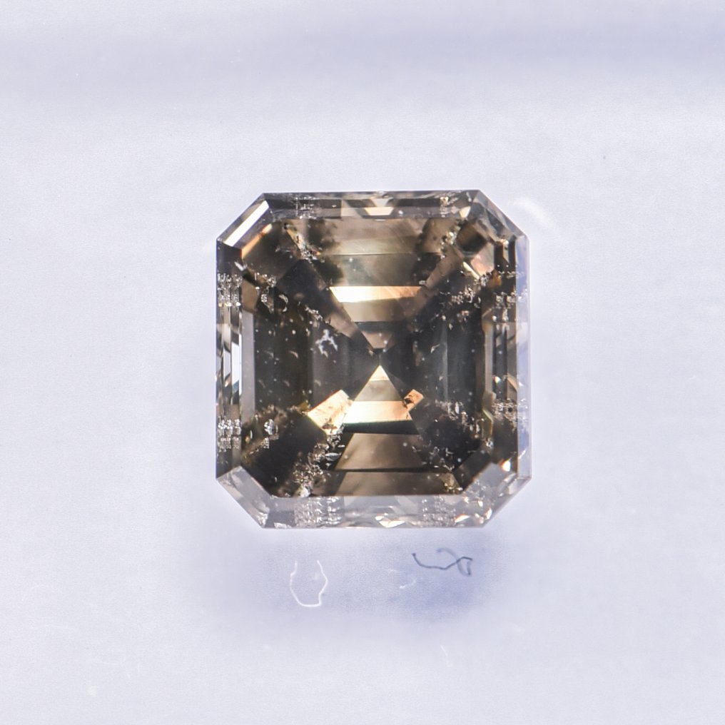 Ingen mindstepris - 1 pcs Diamant  (Naturfarvet)  - 1.01 ct - Smaragd - Fancy deep Grålig Brun - SI2 - International Gemological Institute (IGI) - VG VG #2.1