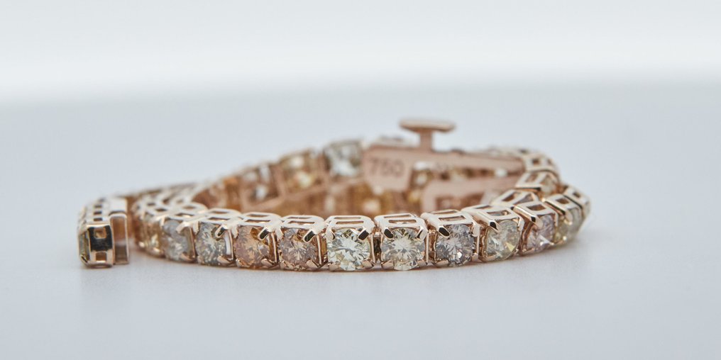 χωρίς τιμή ασφαλείας - Βραχιόλι - 18 καράτια Κίτρινο χρυσό -  4.15ct. tw. Διαμάντι (Φυσικού χρώματος) #1.0