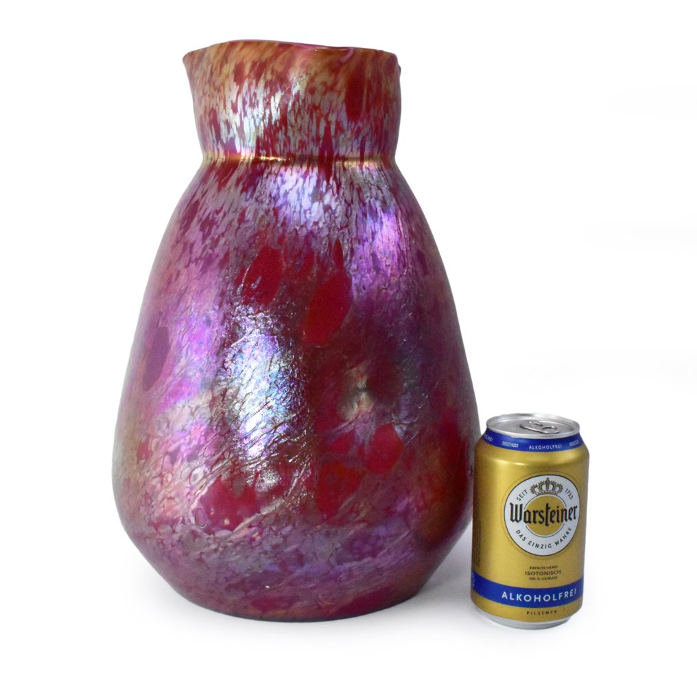 Fritz heckert - 花瓶 -  TH59  - 玻璃 - 大粉色Marmopal花瓶 #1.0