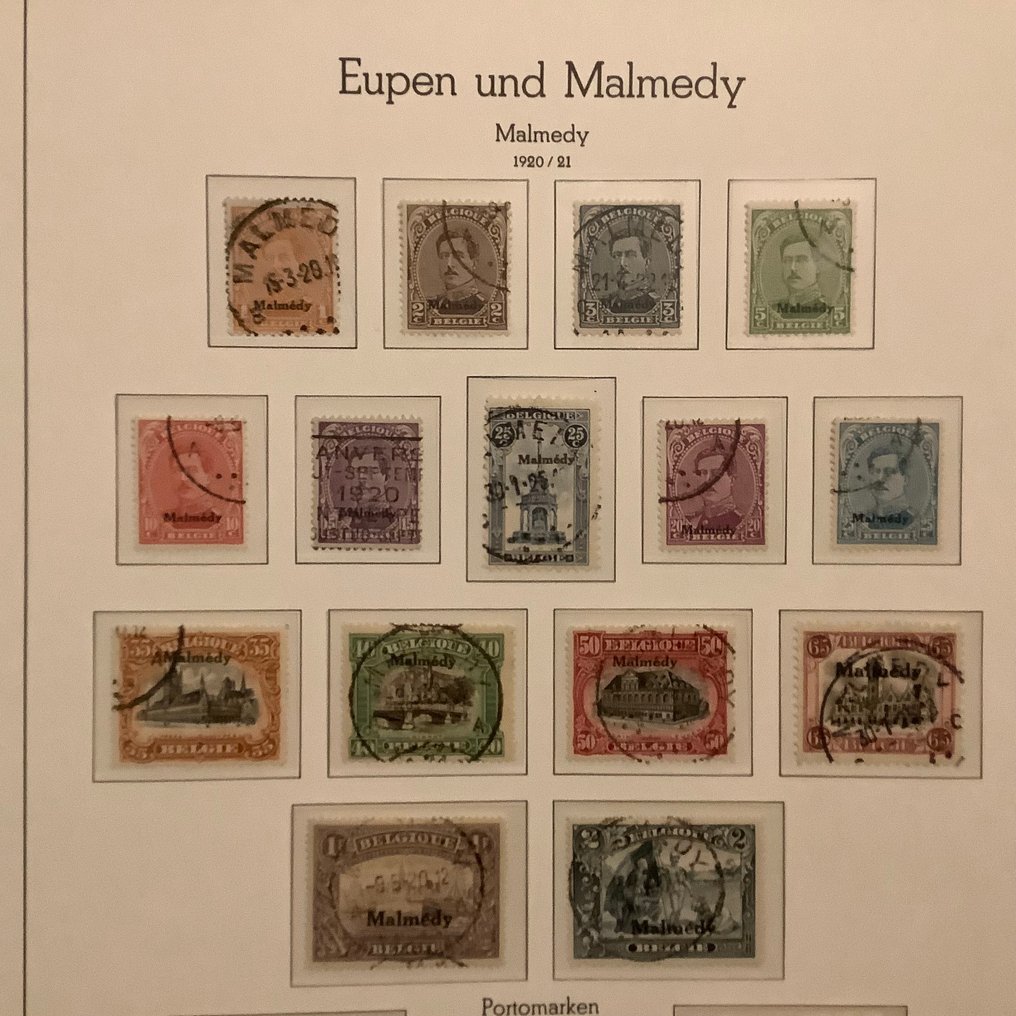 肯尼亞 1920 - Malmedy：包括邮资在内的全部发行，带中央邮戳 - Michel 1/19 en P1/5 #2.1