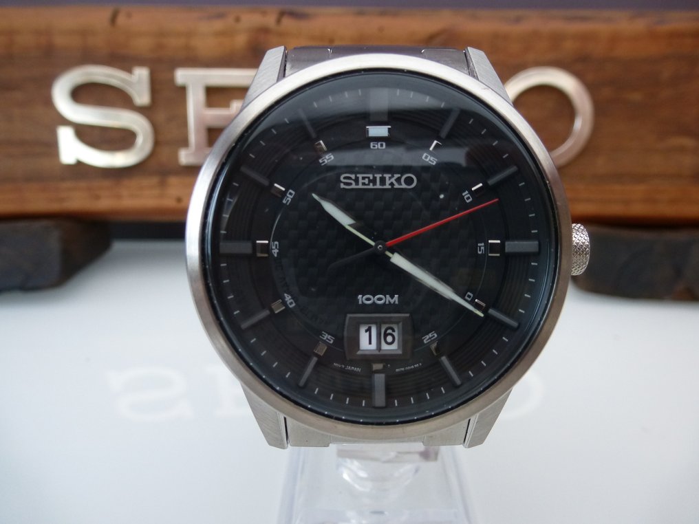 Seiko - Black Dark "Knight-Master" - Zonder minimumprijs - 6N76  Black "Carbon Effect " Dial ! - Men - 2020 #1.0