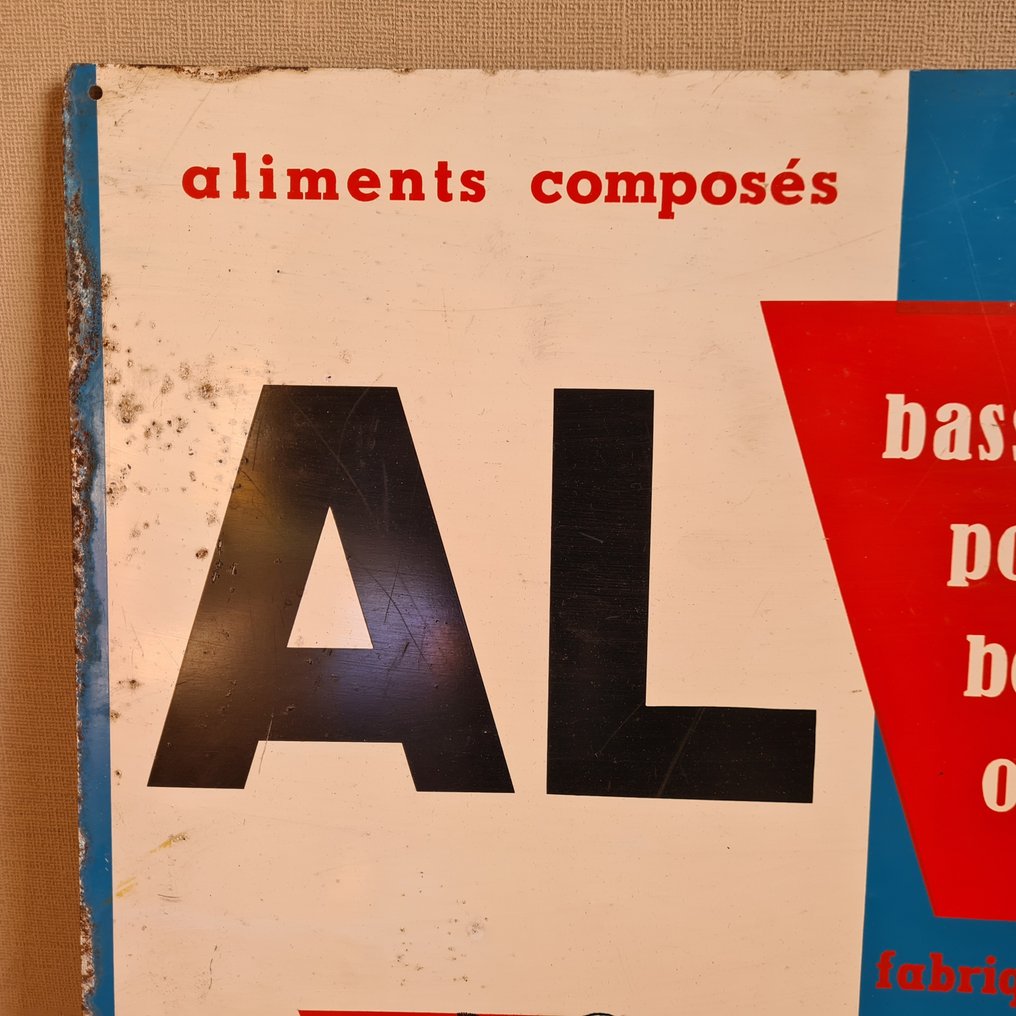 Voeders Alzo - Ca 1950 - Aliments Alzo - Πινακίδα - Μέταλλο #4.3
