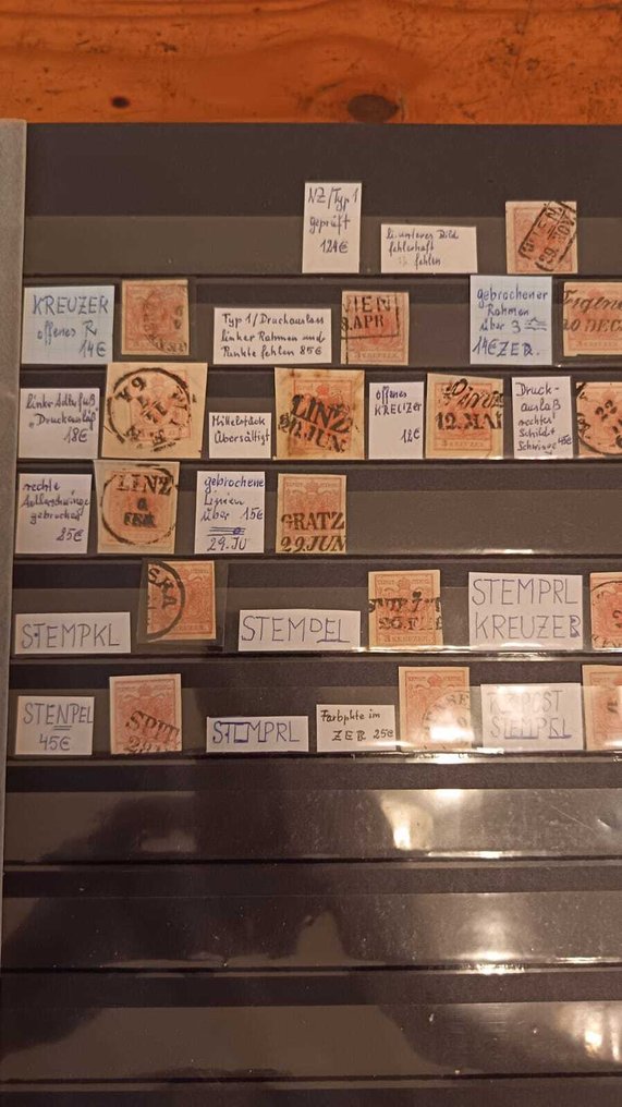 Αυστρία 1850/1951 - Εκτενής ειδική συλλογή Mi.Nr. 1–722; Σφάλματα πλακών · Τυπογραφικά λάθη · Παραλλαγές · Μονάδες - Mi.1-722 #3.2