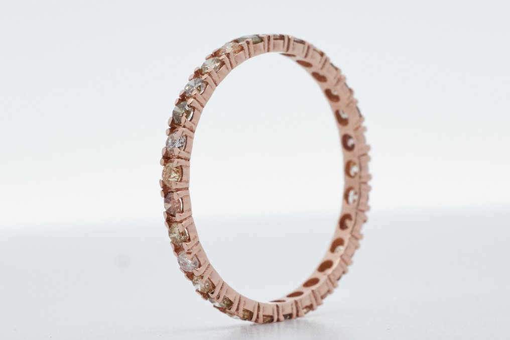 沒有保留價 - 戒指 - 14 克拉 玫瑰金 -  0.75ct. tw. 鉆石 (天然彩色) #3.2