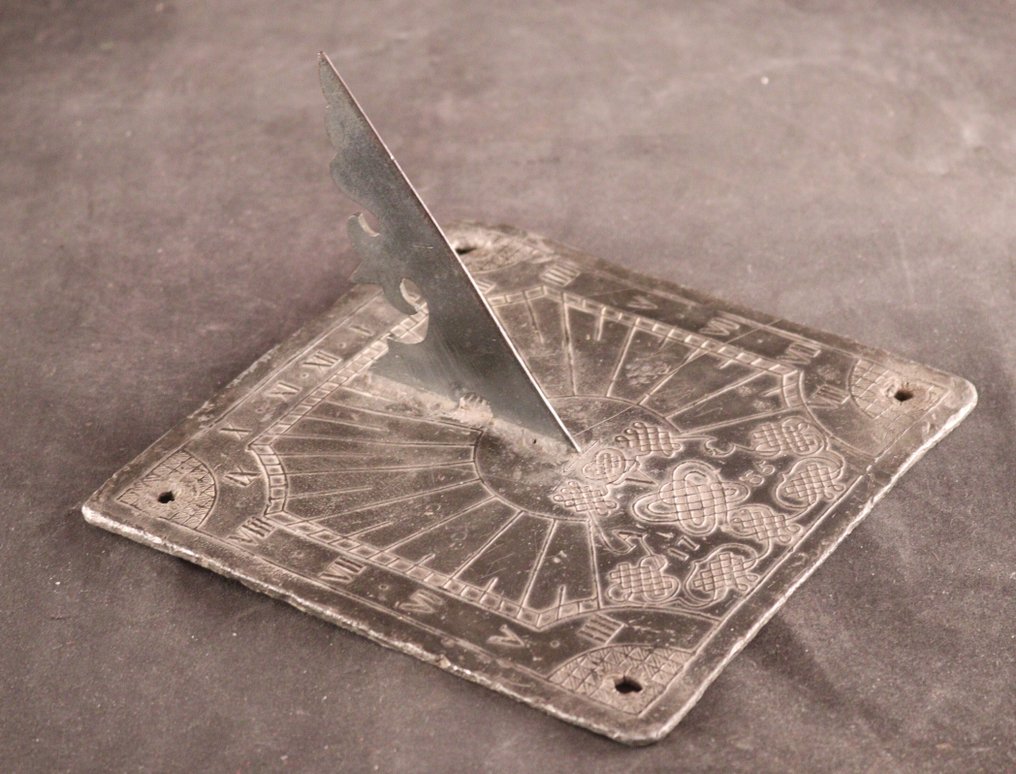 Relógio de sol antigo de 1765 - Chumbo - Alemanha - 1750-1800 #3.2