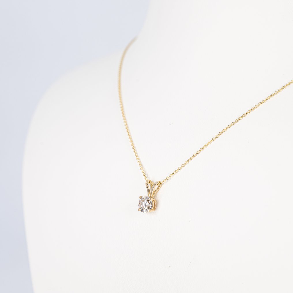 χωρίς τιμή ασφαλείας - Κολιέ με μενταγιόν - 14 καράτια Κίτρινο χρυσό -  0.80ct. tw. Διαμάντι (Φυσικού χρώματος) - ΙΓΙ #4.3