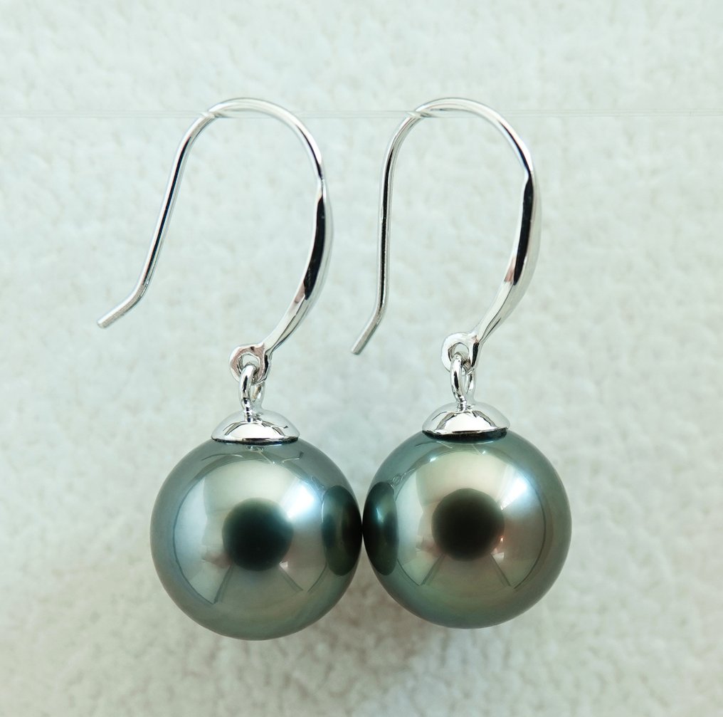 Orecchini - 18 carati Oro bianco Perla - Aurora, Tahitian, Round #1.0