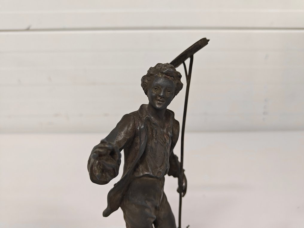 Ernest Rancoulet (1870-1915) - Γλυπτό, De Schoorsteenveger - 25 cm - Ψευδάργυρος #1.0