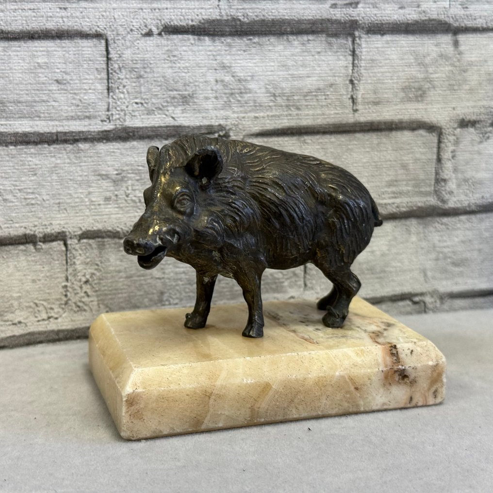 Figuur - Wild Boar - Marmer, Brons #1.0