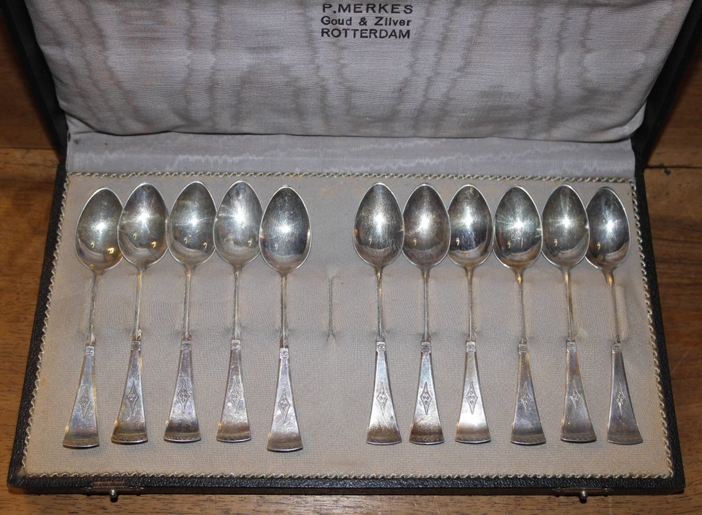 Pluut.J. Schoonhoven - Scatola per cucchiai - Art Deco - Argento - Art Deco 1931 #2.1