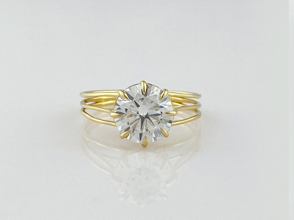 Bague - 14 carats Or jaune -  2.09ct. tw. Diamant (Cultivé en laboratoire) #3.2