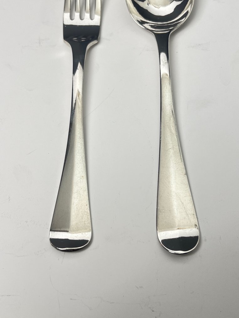 Amsen F. Amsterdam - Σετ μαχαιροπήρουνων (2) - Hollands Glad - .835 silver - Fork and Spoon αντίκα #3.2