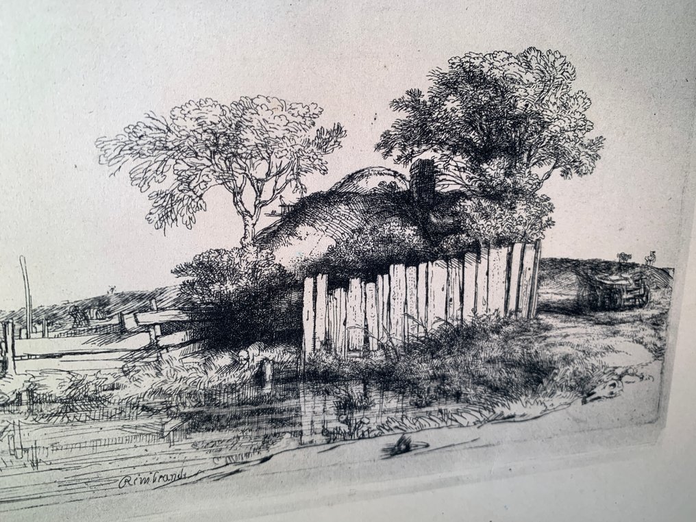 Rembrandt Van Rijn (1606-1669) - Cottage with a White Paling (Huisje met een wit hek) #1.0