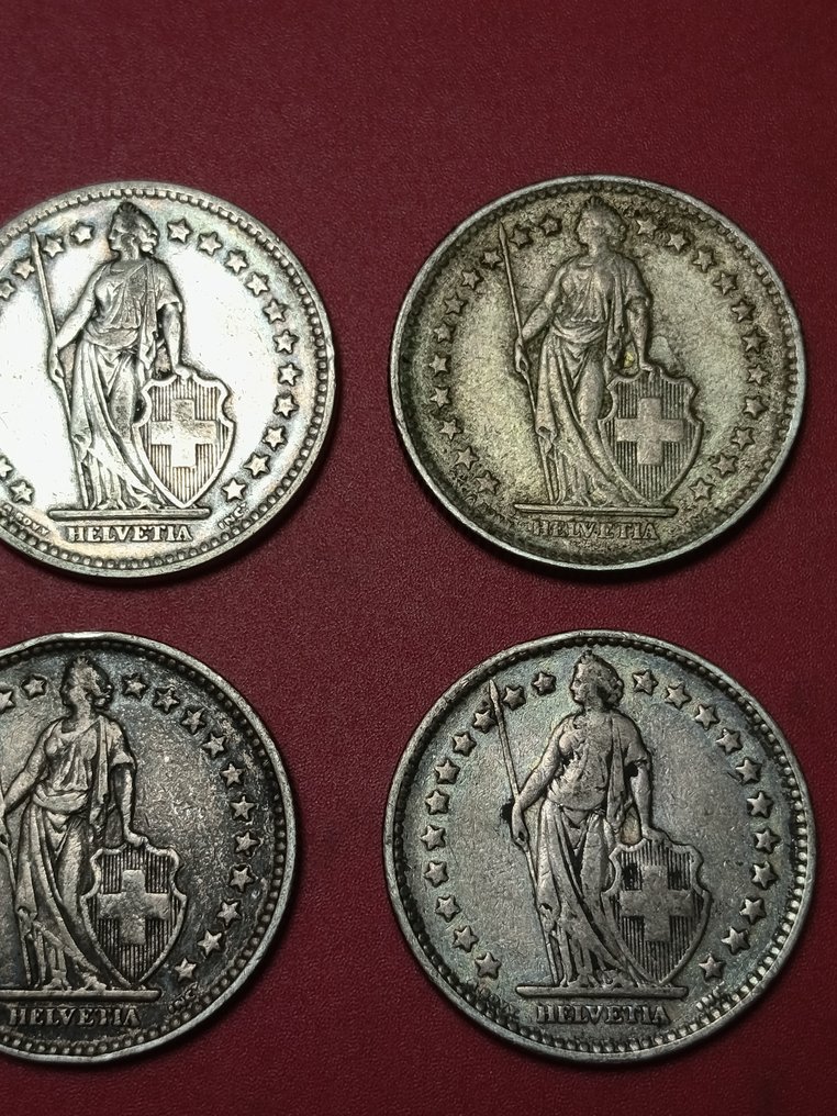 Schweiz. 2 Francs 1921-1960 (Ingen mindstepris) #3.2