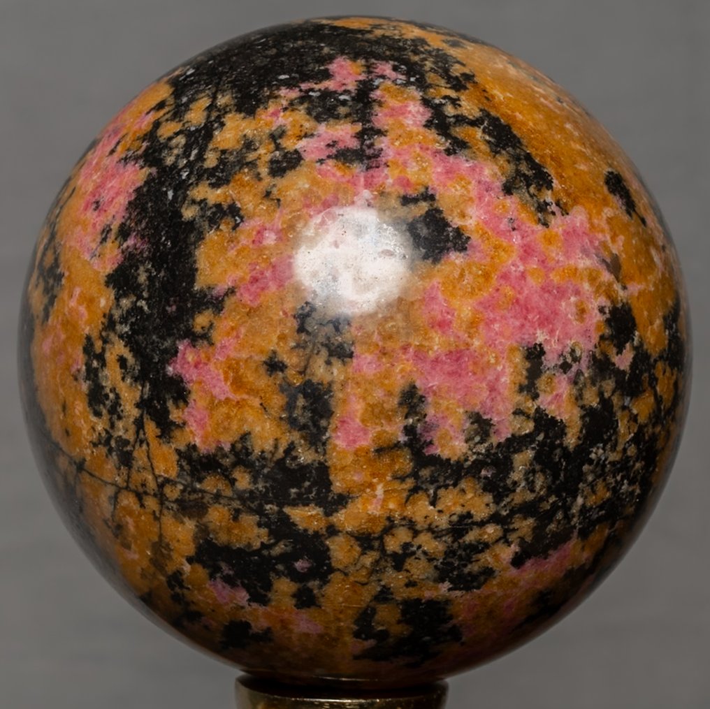 Fine Rhodonite sphere Sphere - Height: 9.87 cm - Width: 9.87 cm- 1780 g #1.0