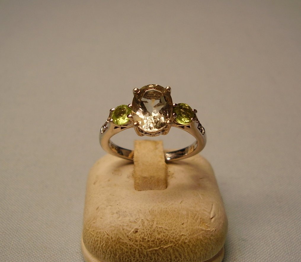 Utan reservationspris - Harry Ivens - Ring Silver -  2.04ct. tw. Ametist - Peridot - Designerring + Prasiolith #4.3