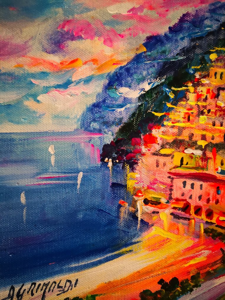 Alfredo Grimaldi (1950) - Positano di sera #4.3