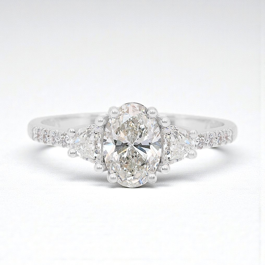 Ei pohjahintaa - Sormus - 18 kt. Valkokulta -  1.49ct. tw. Timantti (Luonnollinen) - Timantti #1.0