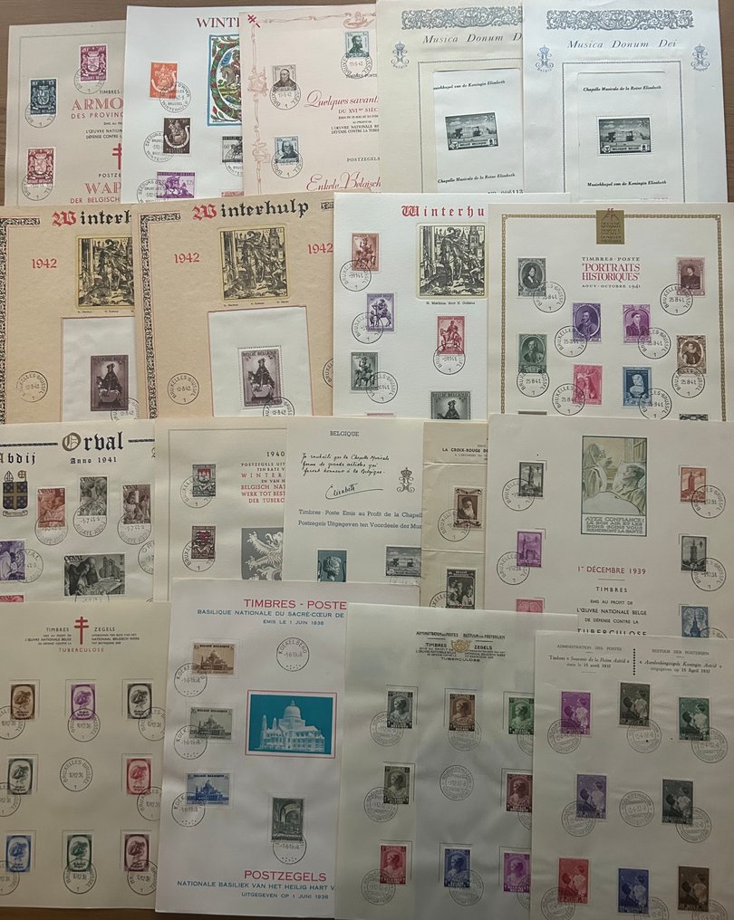 Belgia 1937/1946 - 18 foi de comemorare diferite. - o.a. Sint Maarten en Belforten 1939 / ZONDER RESERVEPRIJS #1.0