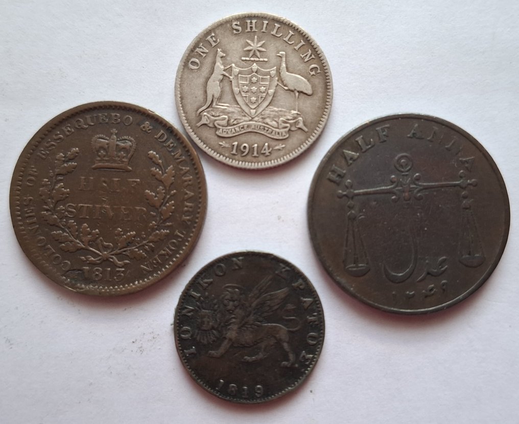 英国殖民地, 英国. George III - George V. Lot of 4 coins / 1813-1914 (没有保留价) #1.0