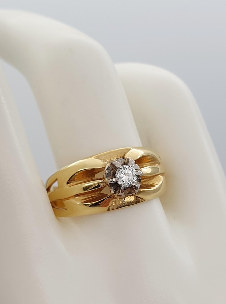 Δαχτυλίδι - 18 καράτια Κίτρινο χρυσό -  0.15ct. tw. Διαμάντι (Φυσικό)  #3.2