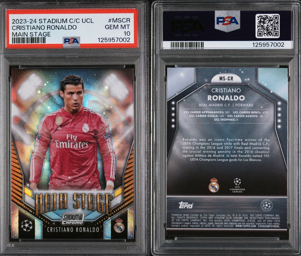 2023/24 Topps Chrome Cristiano Ronaldo #MSCR Serialised card, Graded card - PSA 10 Graded card #3.2