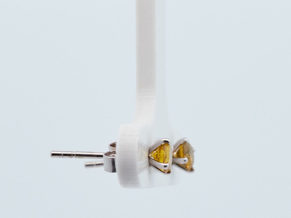 Nincs minimálár - Drop fülbevaló - 14 kt. Fehér arany -  0.53ct. tw. Gyémánt (Színkezelt) #2.1