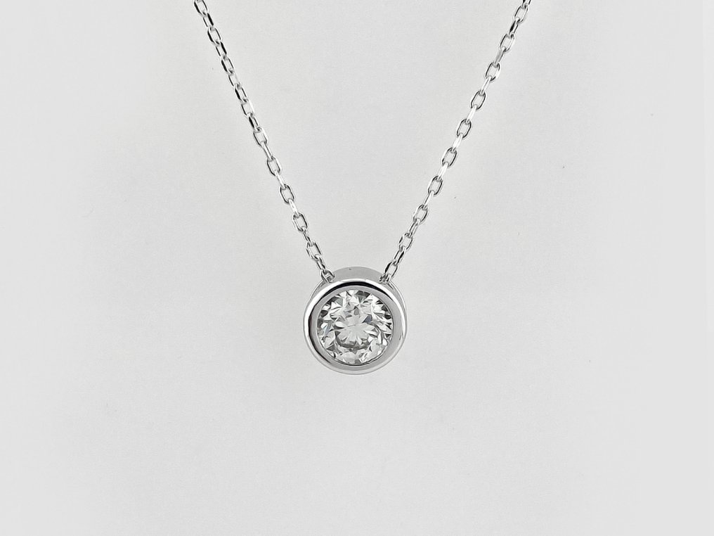 Κολιέ - 14 καράτια Λευκός χρυσός -  0.51ct. tw. Διαμάντι (Φυσικό) #1.0