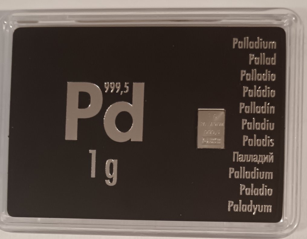 1 grammo - Palladio .999 - Valcambi, Switzerland - Sigillato e con certificato (Senza prezzo di riserva) #1.0