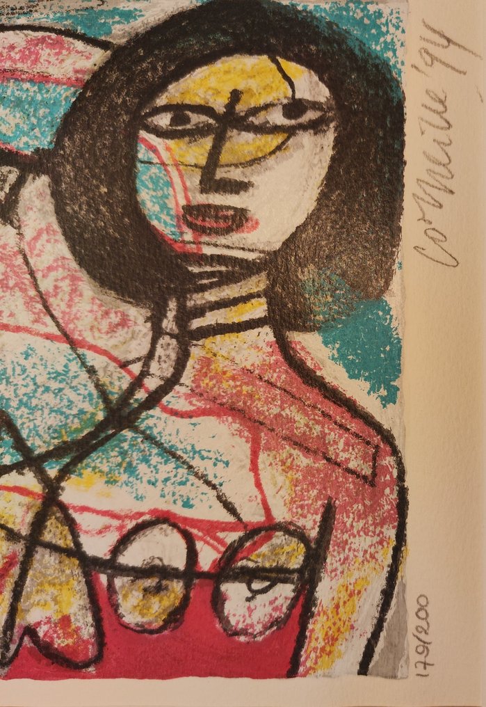 Corneille (1922-2010) - Femme avec oiseau #1.0