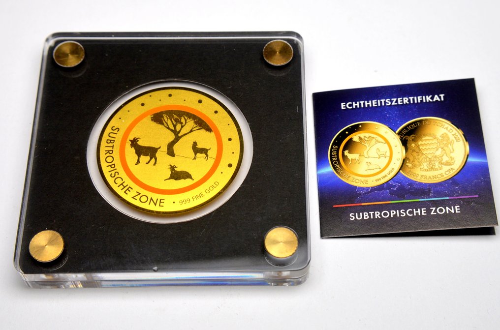 Chade. 5000 Francs 2020 Subtropical Zone - 1/200oz (.999) (Sem preço de reserva) #1.0