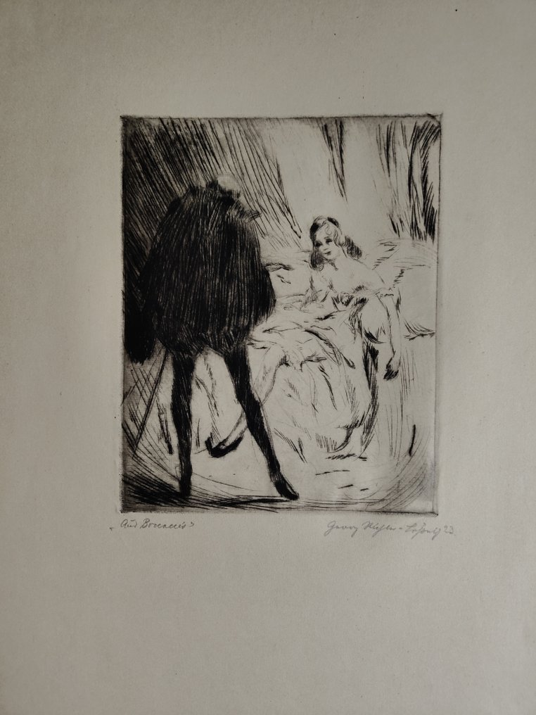 Georg Richter-Lössnitz (1891 – 1938) - Boccaccio - handsigned etching from 1923 #2.1