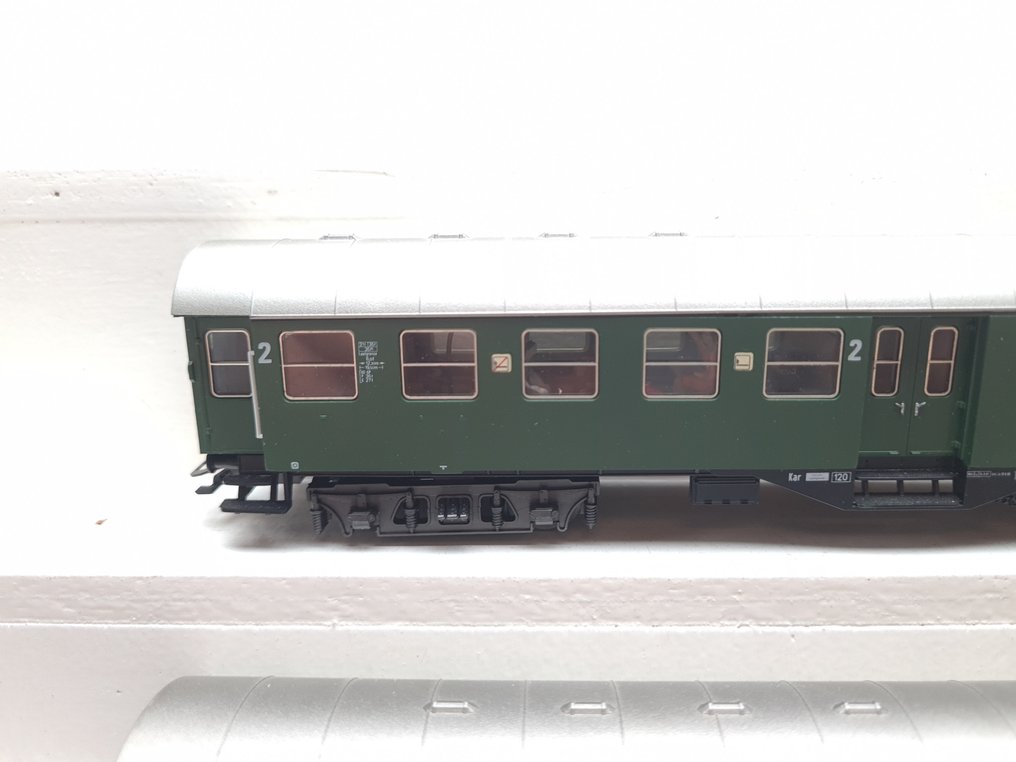 Märklin H0 - 4131/4132/4133 - Wagon de passagers pour trains miniatures (3) - 3x véhicules modifiés avec éclairage intérieur. - DB #3.2