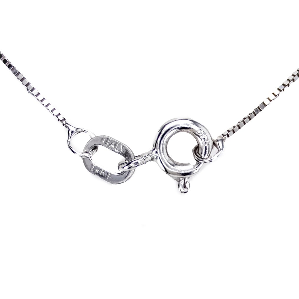 Zonder minimumprijs - Halsketting - 14 karaat Witgoud -  1.02ct. tw. Diamant (Natuurlijk) #4.3