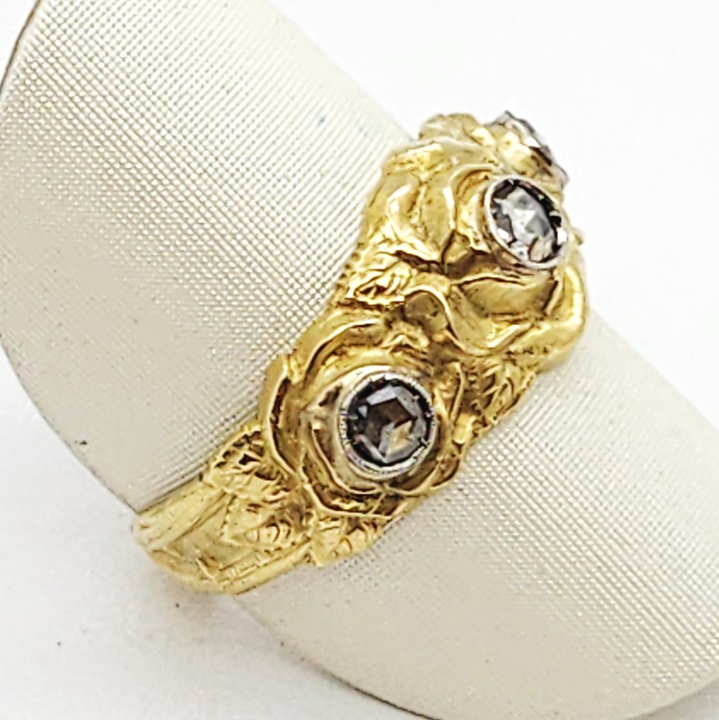 戒指 - 18K包金 黄金 -  0.36ct. tw. 钻石 (天然)  #1.0