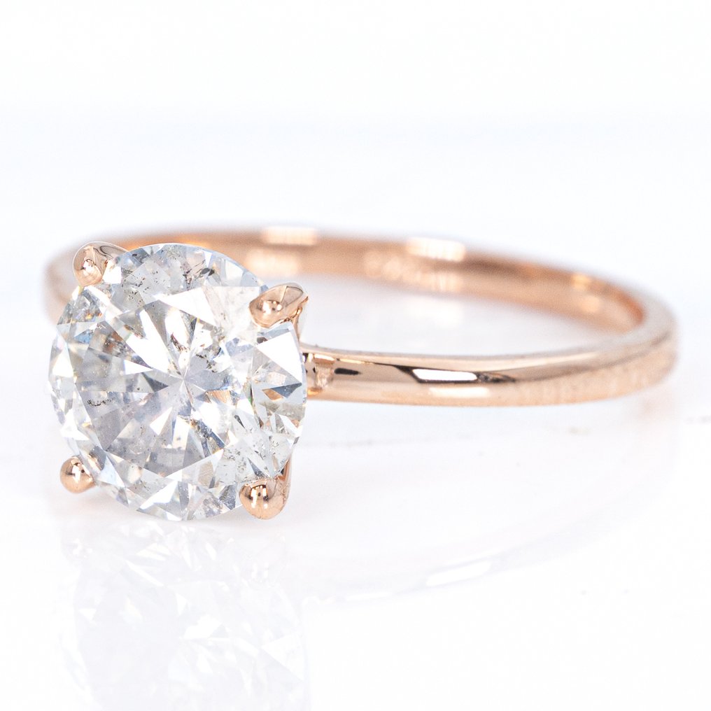 No reserve price - Ring - 14 kt. Rose gold -  2.07ct. tw. Diamond (Natural) - GCI #3.2