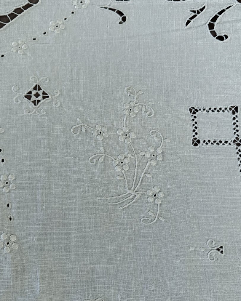 Κάλυμμα  - 263 cm - 242 cm - παλιό κάλυμμα κλινοσκεπασμάτων από λινό #4.3