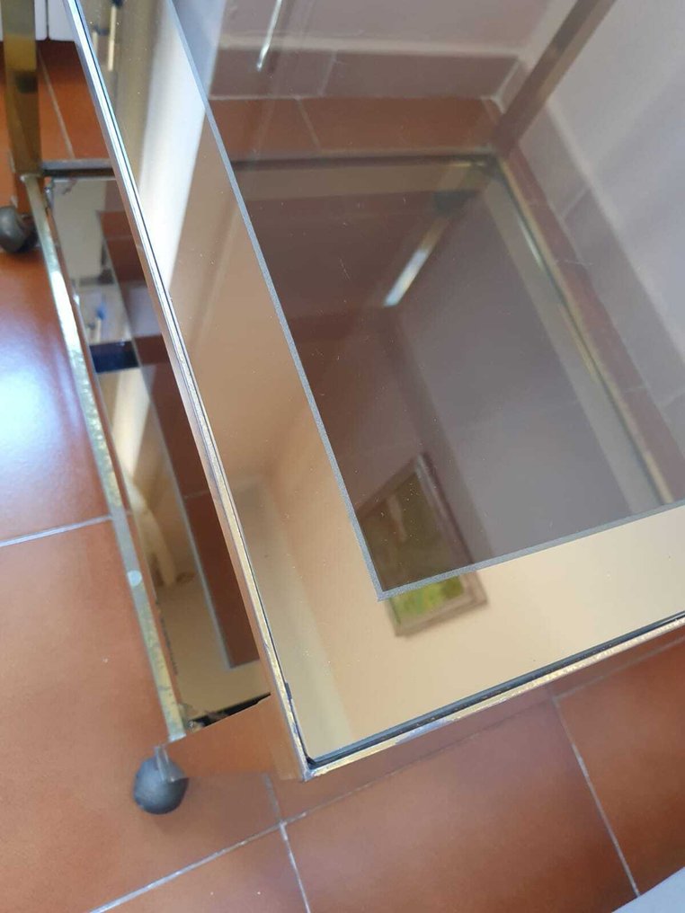 Centre table - 鍍金黃銅 - 铜和玻璃制的小桌子 #3.2