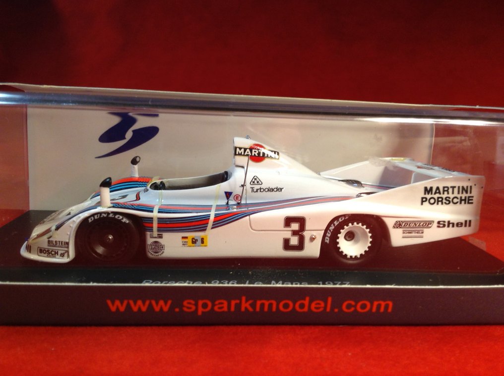 Spark 1:43 - Rennwagenmodell - ref. #S4430 Porsche 936/77 Gr6 "Martini Racing" Le Mans 1977 #3 Ickx/Pescarolo - Ausgezeichnete Qualität - Limitierte Edition - Heute schwer zu finden #3.2