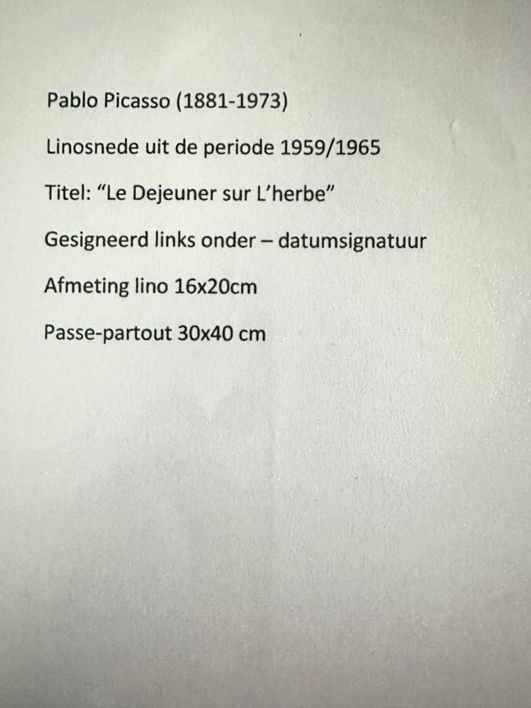 Pablo Picasso (1881-1973), after - Le Dejeuner sur L’Herbe #4.3
