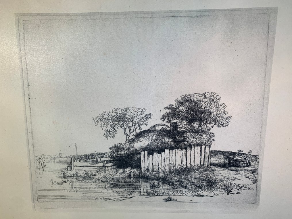 Rembrandt Van Rijn (1606-1669) - Cottage with a White Paling (Huisje met een wit hek) #2.1