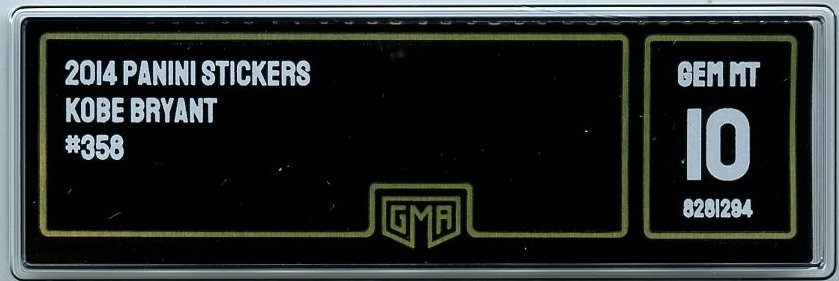 2014 帕尼尼 GMA 10 - Gem Mint Kobe Bryant - 1 Sticker - 全新（M） #2.1