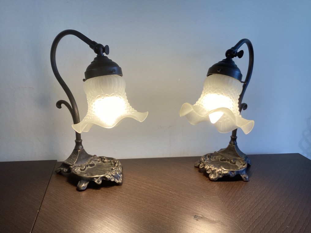 Lampe de table (2) - Laiton, Verre #4.3