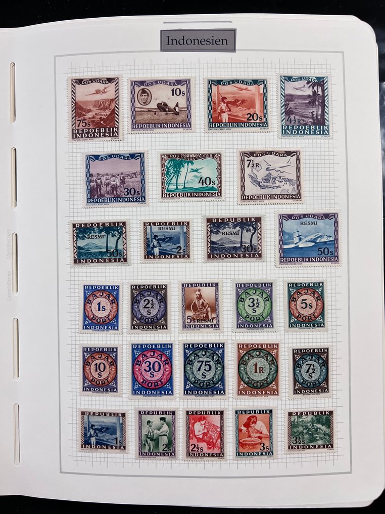 世界  - 荷兰-印度尼西亚收藏，包括印尼、维也纳印刷品和日本占领，以及几内亚。 #4.3