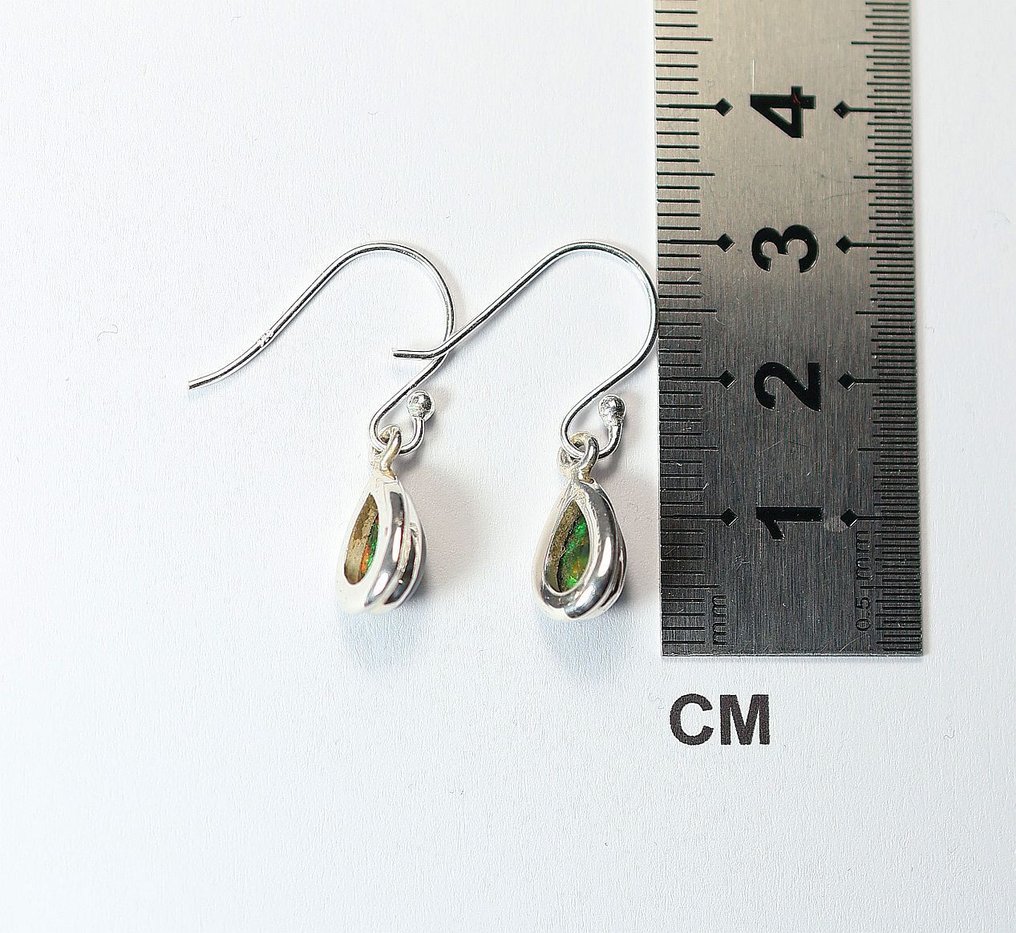 Black Chalama Opal 2 earrings / cabochon / new- 2.44 g - (2) #1.0