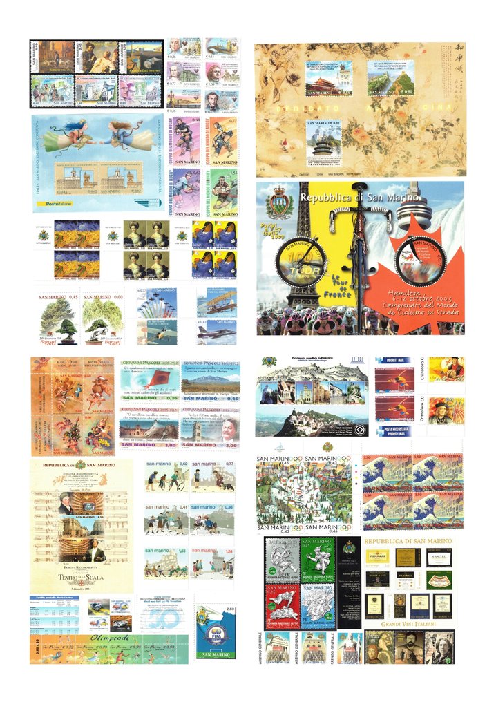 圣马力诺共和国和梵蒂冈城 2002/2011 - 彩票、邮票和小邮票册 #1.0