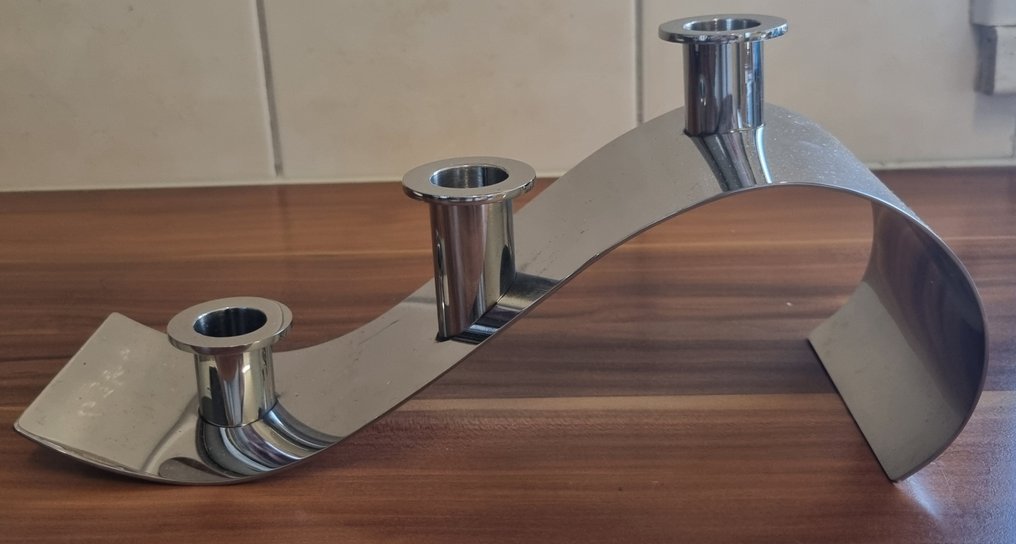 Elleffe - 烛台 Surf 系列 S514 - RVS Inox 18/10 不锈钢 - 烛台现代钢 #4.3