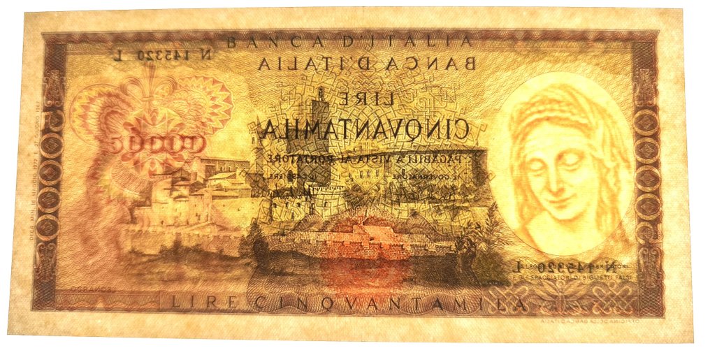 意大利. - 50.000 Lire 16/05/1972 "Leonardo" - Gigante BI 78C; Pick 99 #2.1