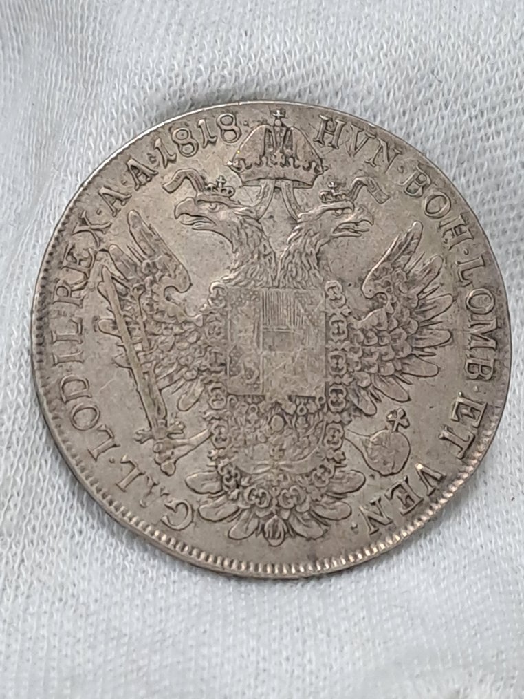 意大利，伦巴第-维内蒂亚王国 约瑟夫一世. Tallero 1818  (没有保留价) #1.0